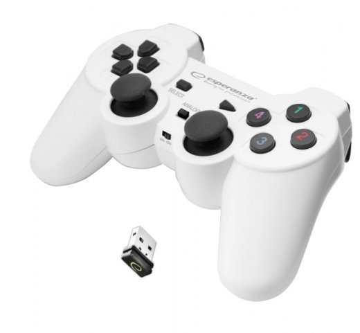 Esperanza EGG108W Gaming Controller Black, White RF Gamepad Analogue / Digital for PC, Playstation 3