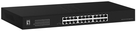 LevelOne 24-Port Gigabit Ethernet 19 Rack Mount Switch Kit