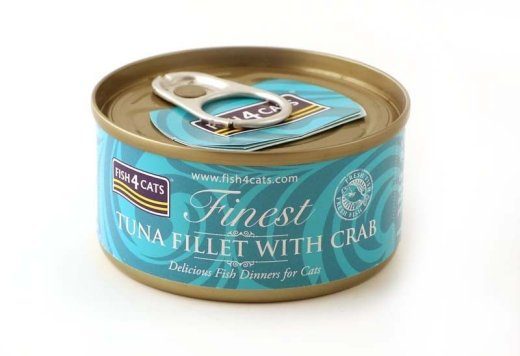 FISH4CATS Tonnifilee koos krabiga - märgist kassatoit - 70g