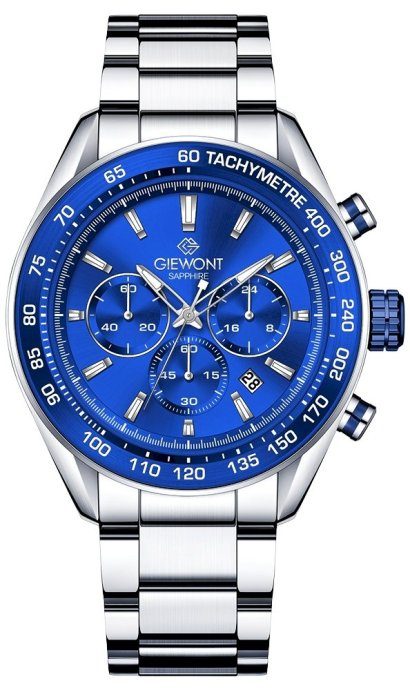Giewont Meeste Kell Chronograph Safiir / hõbedane-sinine