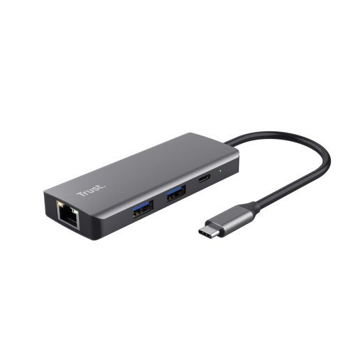 Trust Dalyx - 6-in-1 USB-C Multi-Port Adapter, 1000 Mbit/s (hõbedasest)