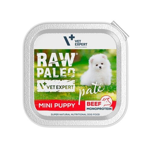 VETEXPERT Raw Paleo Pate Mini Puppy Veis - märg toortoit kutsikatele - 150 g