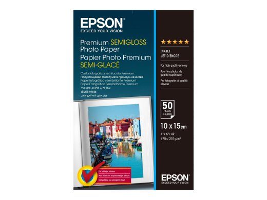 Epson Premium Semigloss Photo Paper 10x15cm, 251g/m2, 50 lehte