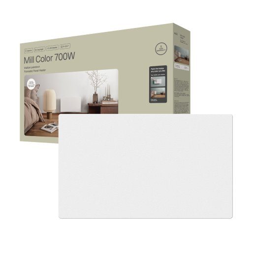 Mill Color Panel Heater COLOR700DN Paneelküttekeha 700 W Sobivad ruumidele kuni 9-12 m² Matt White IPX4