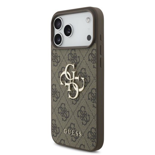 Guess PU 4G metallise logoga ümbris iPhone 18 Pro Max jaoks / Pruun