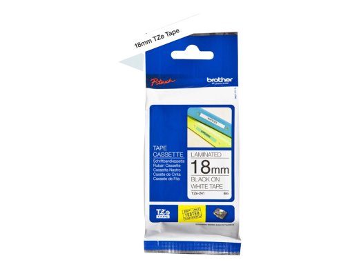 Brother TZ-241 lamineeritud lint Must valgel TZe 8 m 1,8 cm