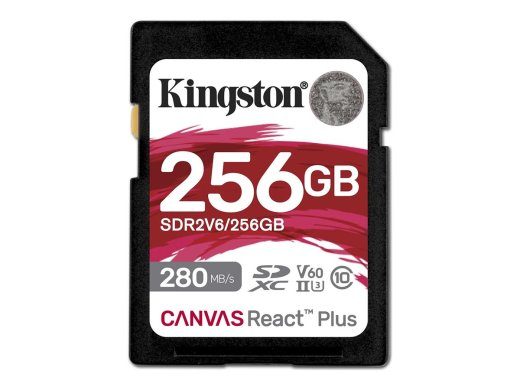 KINGSTON 256GB Canvas React Plus SDXC UHS-II 280R/150W U3 V60 Full HD/4K jaoks