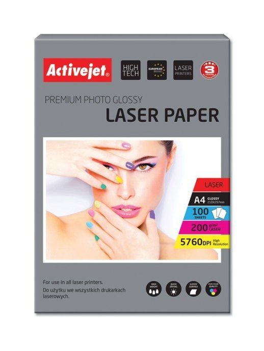 Activejet AP4-200G100L Fotopaber laserprinteritele, A4, 100 lehte
