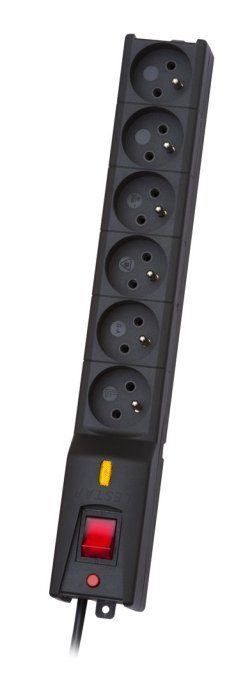 LESTAR LX 610 G-A, ülekitekaitsme, 1.5m, must 6 AC pistikut 230 V