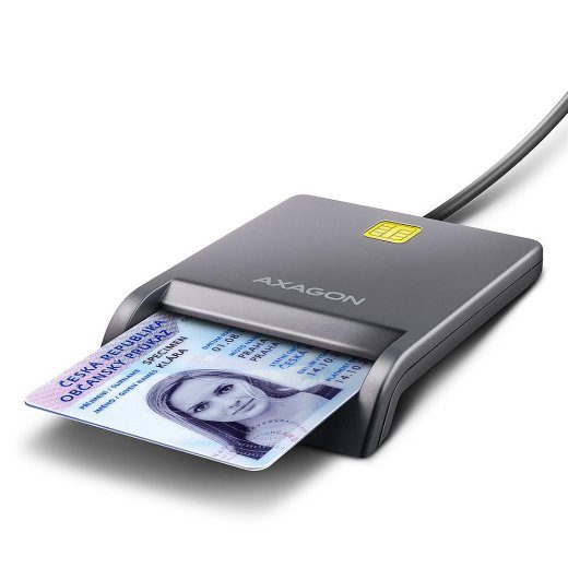 CARD READER FLAT SMARTCARD/ID/USB2.0 1,3M CRE-SM3T AXAGON