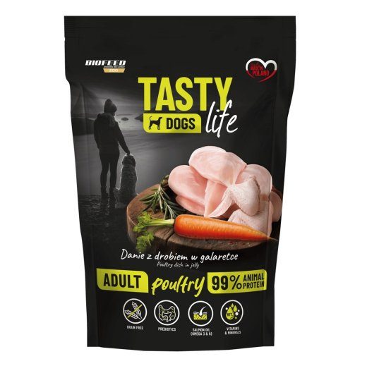 BIOFEED Tasty Dogs Life Linnuliha - märg koeratoit - 500g