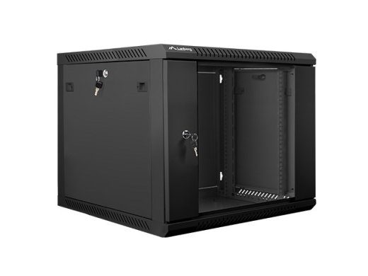 Lanberg seina kinnitatav paigaldusrakidkabinett 19'' 9U 600x600mm must (klaasukest)