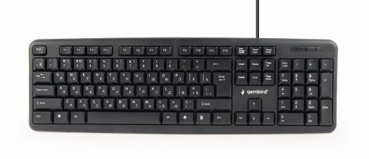 Gembird KB-U-103-RU Office USB QWERTY English, Russian Black keyboard