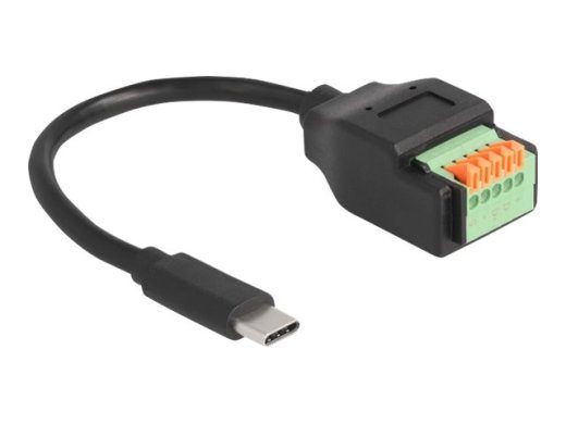 Delock USB Adapterikaabel 15cm Must Roheline