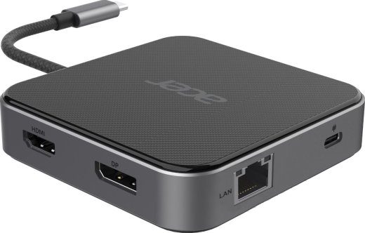 Acer 7-in-1 USB Type-C dokk Ethernet LAN (RJ-45) portide arv 1 DisplayPorts kogus 1 HDMI portide arv 1