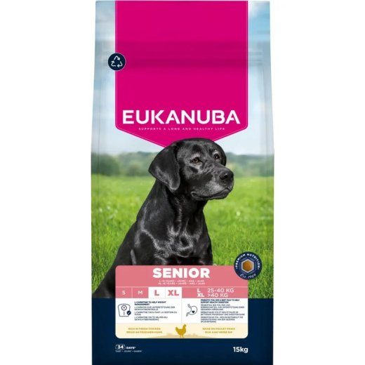 EUKANUBA Senior Large and extra large breeds Chicken - kuivatoit - 15kg