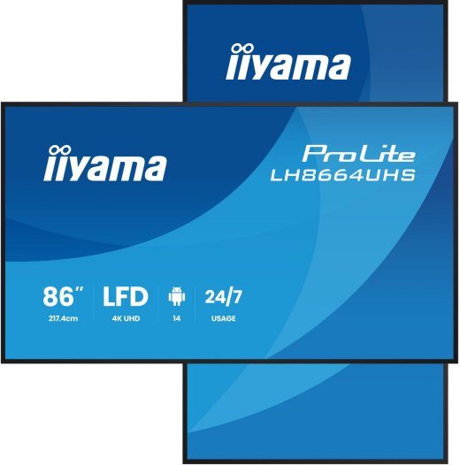 86" 3840x2160, UHD IPS DLED panel, Haze 25% 500cd/m²