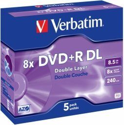 Verbatim Blank DVD+R DL  8.5GB Topeltkiht 8x AZO 5 tk Jewel