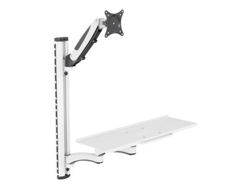 DIGITUS Töölaua monitori klaviatuur hiir seinaküljele paigaldatav 32-tolline 8kg VESA 75x75/100x100 valge/must