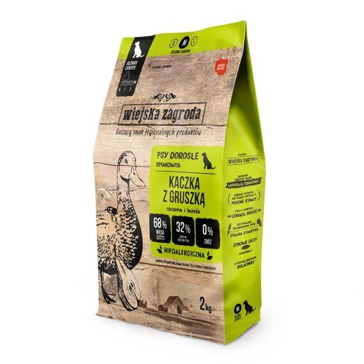WIEJSKA ZAGRODA Hani ja pirn M - kuiv koeratoit - 2kg