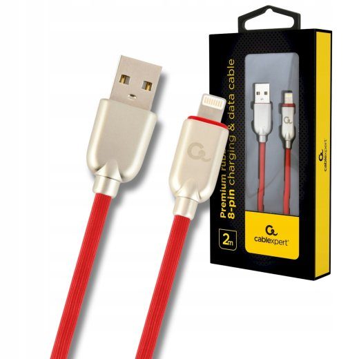 Gembird CC-USB2R-AMLM-2M-R USB-A kuni Lightning kaabel 2m / punane