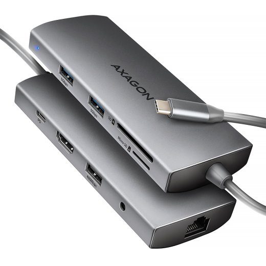 Axagon HMC-8HLSA 8-port USB-C HDMI LAN 100W hub