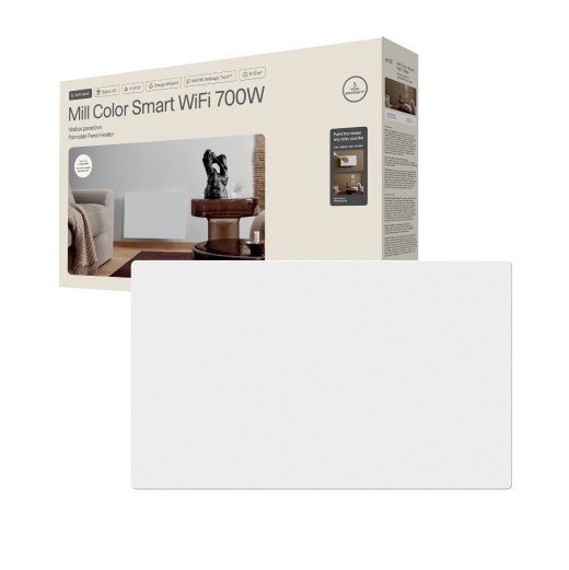 Mill Color Panel Heater, Wifi+App control COLOR700WIFI4 Paneelküttekeha 700 W Sobivad ruumidele kuni 9-12 m² Matte White IPX4