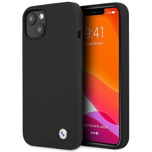 BMW BMHCP13SSILBK kõva silikoonümbris Apple iPhone 13 Mini jaoks