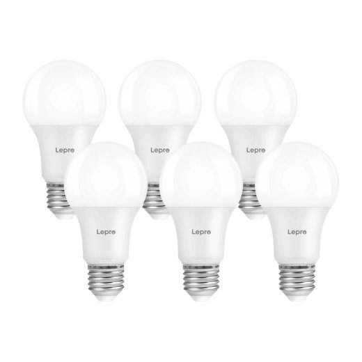 LEPRO 100092-WW--6- A60 E27 7W 800 lm 2700 K dimmav LED-lambi, klass E, 6-pakk