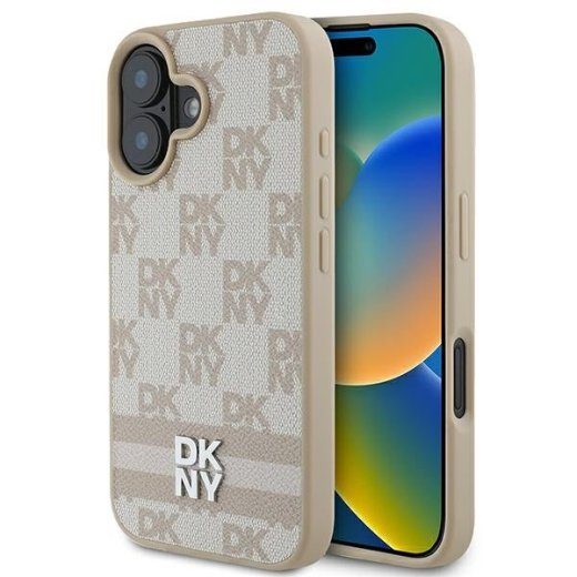 DKNY Checkered Pattern & Printed Stripes galinė dėklas Apple iPhone 16