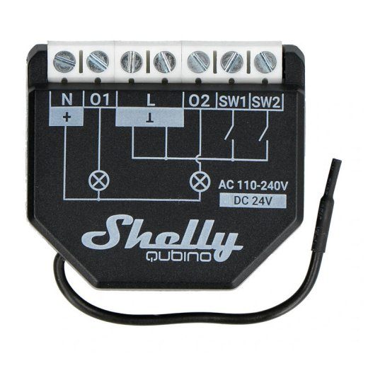 Shelly Qubino Wave2PM Kontroller, 2-kanaline, Z-Wave (Võõmõõtmine)