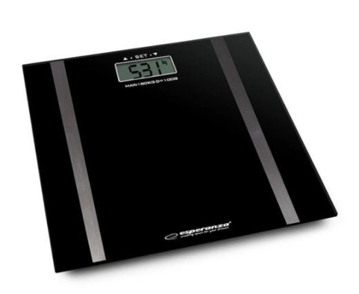 Esperanza EBS018K Rectangle Black Electronic Personal Scale