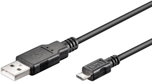 USB A iki USB Micro B kabelis, 2.0 versija, juodas, 3m USB2.0
