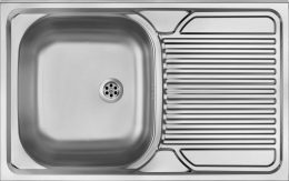 1-Bowl Steel Sink with Right Side Drainer - Overlay