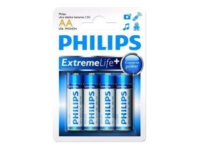 Philips ExtremeLife+ AA tavalised patareid - 4 tk