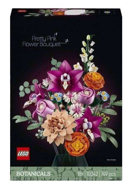 LEGO ICONS 10342 The Botanical Collection - Gražus rožinių gėlių puokštė