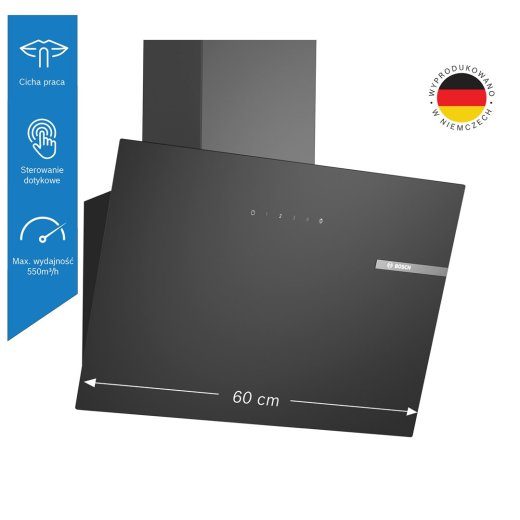 Bosch Serie 2 DWK65DK60 ahjukaitse seinale paigaldatav must 430 m³/h A