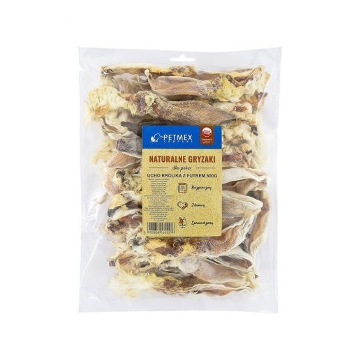 PETMEX koera närimisvahend küüliku kõrv karvaga 500 g