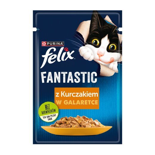 FELIX Fantastic kana lisandiga želees - märgkassitoit - 85g