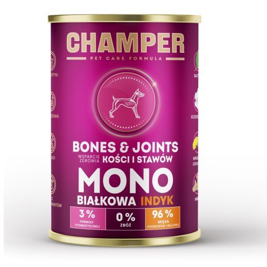 CHAMPER Bones & Joints Monoprotein Turkey - märgkoeratoit - 400g