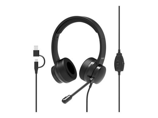 PORT CONNECT USB Mugav Stereo Office Mikrofon Peakomplekt Sisemine mikrofon Juhtmega Must