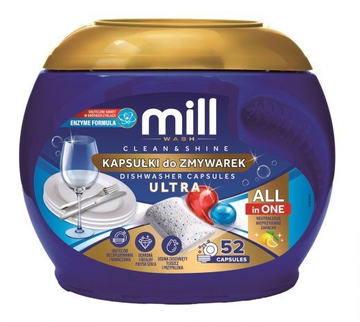 MILL CLEAN&SHINE Ultra 52 nõudepesutabletid, 3kg