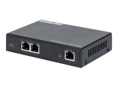 Intellinet 2-portiline Ultra laiendaja, lisab kuni 100 m (328 ft.) ulatust, tootmismaht 60 W, kaks PSE porti 30 W väljund igaühes, IEEE 802.3bt/at/...