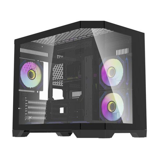 Darflash FT418 arvutikarp + 6 aRGB ventilaatorit (must)