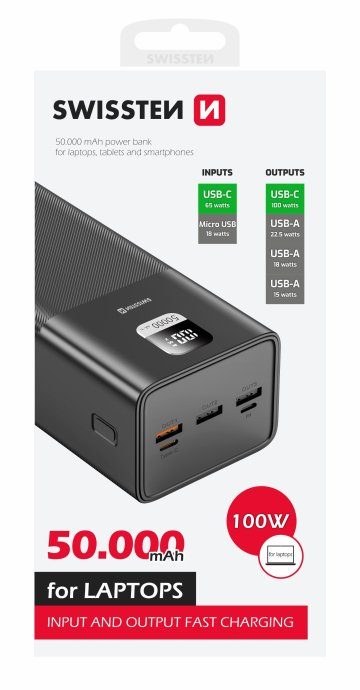 Swissten Power Line Power Bank 50 000 mAh 100W