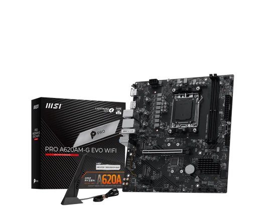 MSI PRO A620AM-G EVO WIFI Töötlemise perekond AMD Töötlemise pesa AM5 DDR5 SATA ühenduste arv 4 Toetatud kõvakettade liidesed SATA, M.2