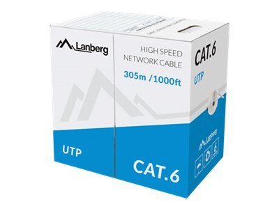 LANBERG LCU6-10CC-0305-S UTP täisjuheline kaabel CCA 1Gb/s 305m hall