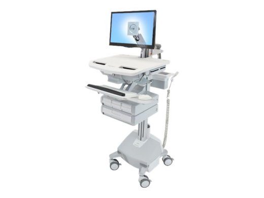 Ergotron StyleView mobiilkäru rattatega LCD-ekraani/klaviatuuri/hire/CPU/sülearvuti/vabarida skannerile kuni 24