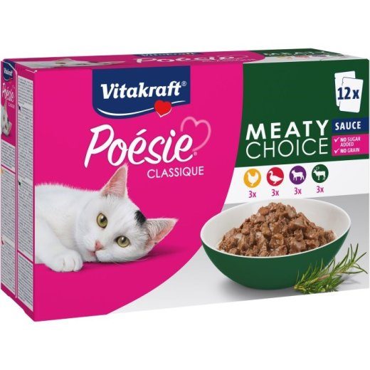 VITAKRAFT Poésie Classique Lihaselt valik - märg kassitoit - 12 x 85g
