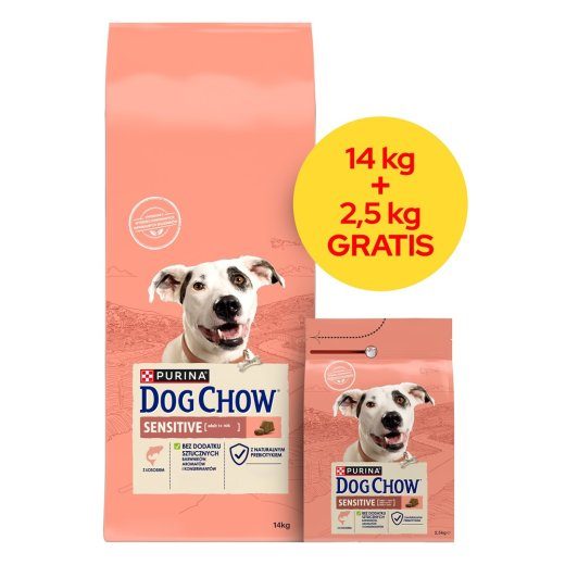 PURINA Dog Chow Sensitive Lõhe kuivatatud koeratoit 14 + 2,5kg